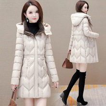 时尚妈妈中长款大码免洗棉衣女2025年冬季新款气质修身棉服棉袄