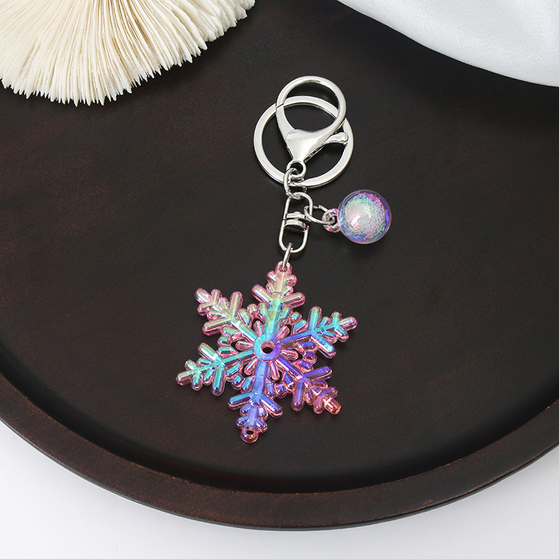 Women's Gender Cute Style Cute Snowflake Arylic Christmas Women's Bag Pendant Keychain
