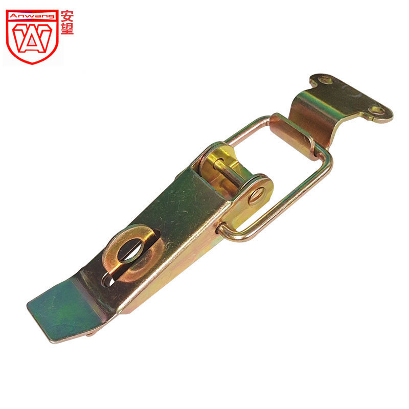 AW / Amwang hierro chapado de color hebilla caja de madera hebilla de bloqueo pesado accesorios de hardware de hebilla 90 grados gancho recto 503A6