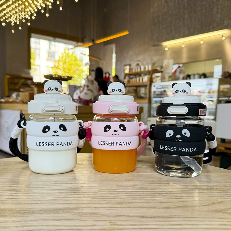 Cute glass portable doll, silicone nozzle