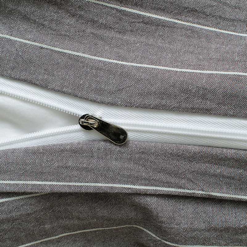 Nude Pure Knitted Cotton Bedding Set Ultra Soft Striped Four Piece_voghion.com