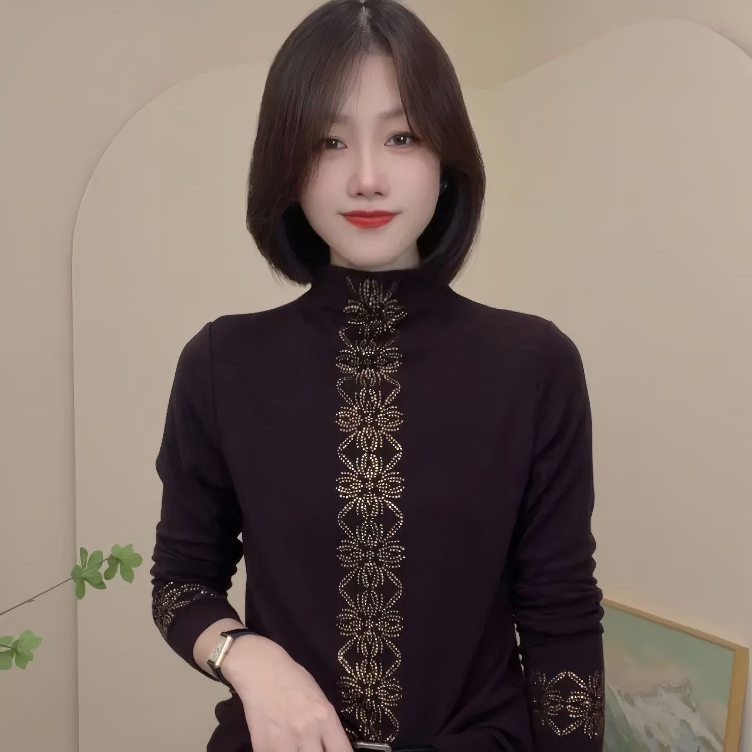 This German-Made, Warm, Stylish, And Youthful Half-High-Neck Long-Sleeved Top Is Perfect For Women's Autumn/Winter Fashi_ecoleips.com