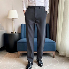 裤子男直筒宽松小西裤长裤商务职业正装韩版修身小脚裤九分西装裤