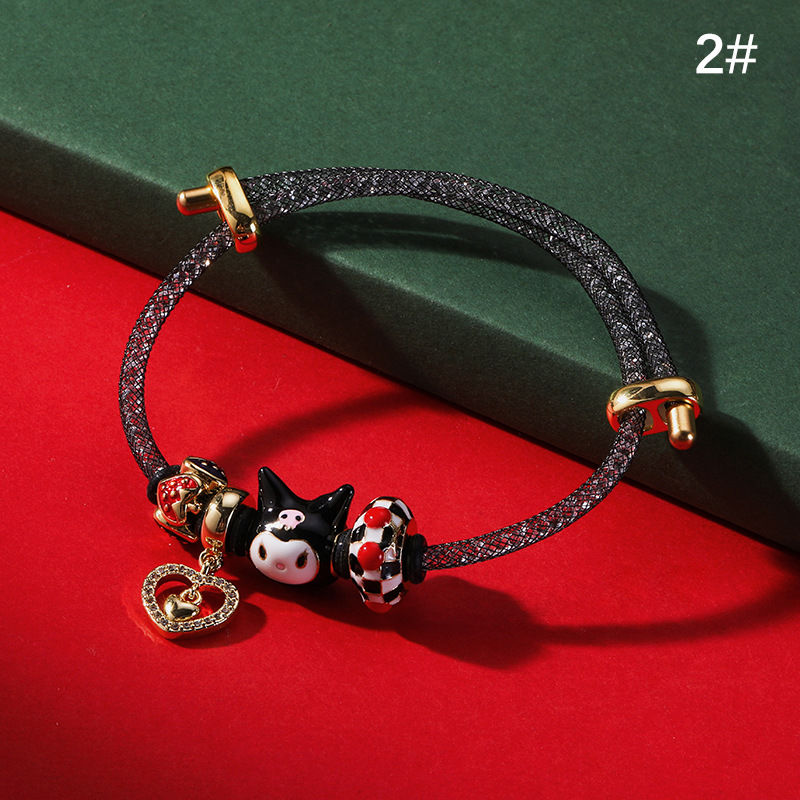 Fashion Cartoon Copper Enamel Inlay Zircon Bracelets 1 Piece