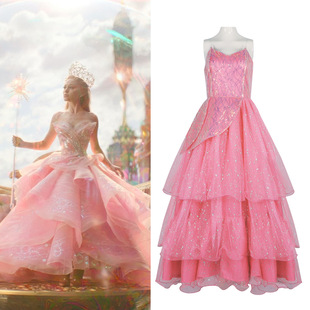 Magic Wicked Witch Cos Dress Glinda Powder Dress Horror Witch Cosplay Dress cosplay Stage Performance Dress