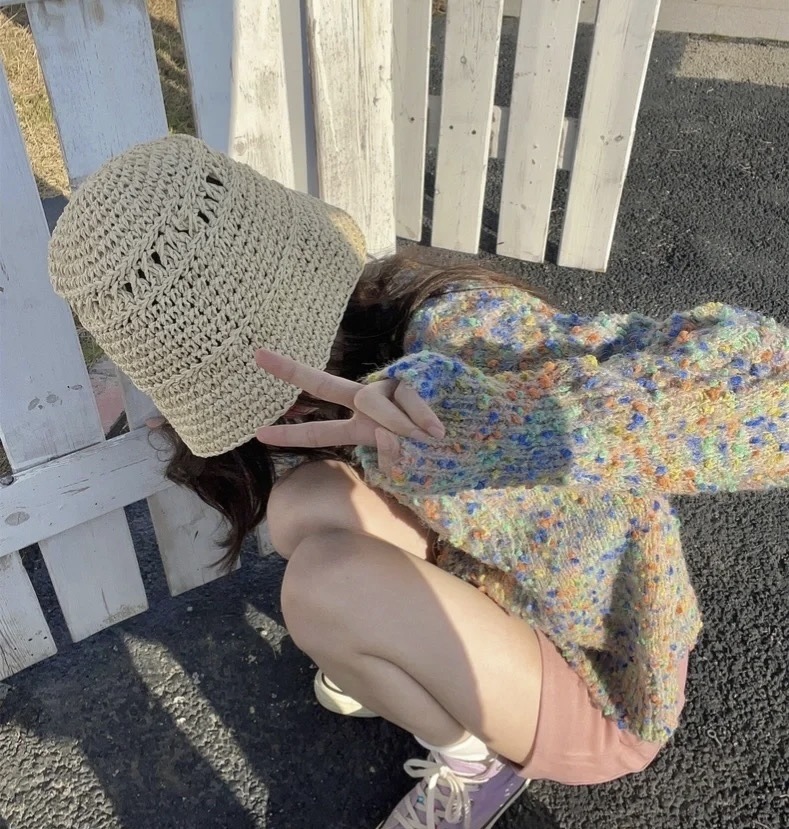 112g Weight Bucket Hat Hats Type Outdoor, Daily, Street Occasion Papyrus Material Solid Color Pattern Spring&Summer Season Women's Gender Classic Style Style Curved Eaves Rim Women's Classic Style Solid Color Curved Eaves Bucket Hat 4