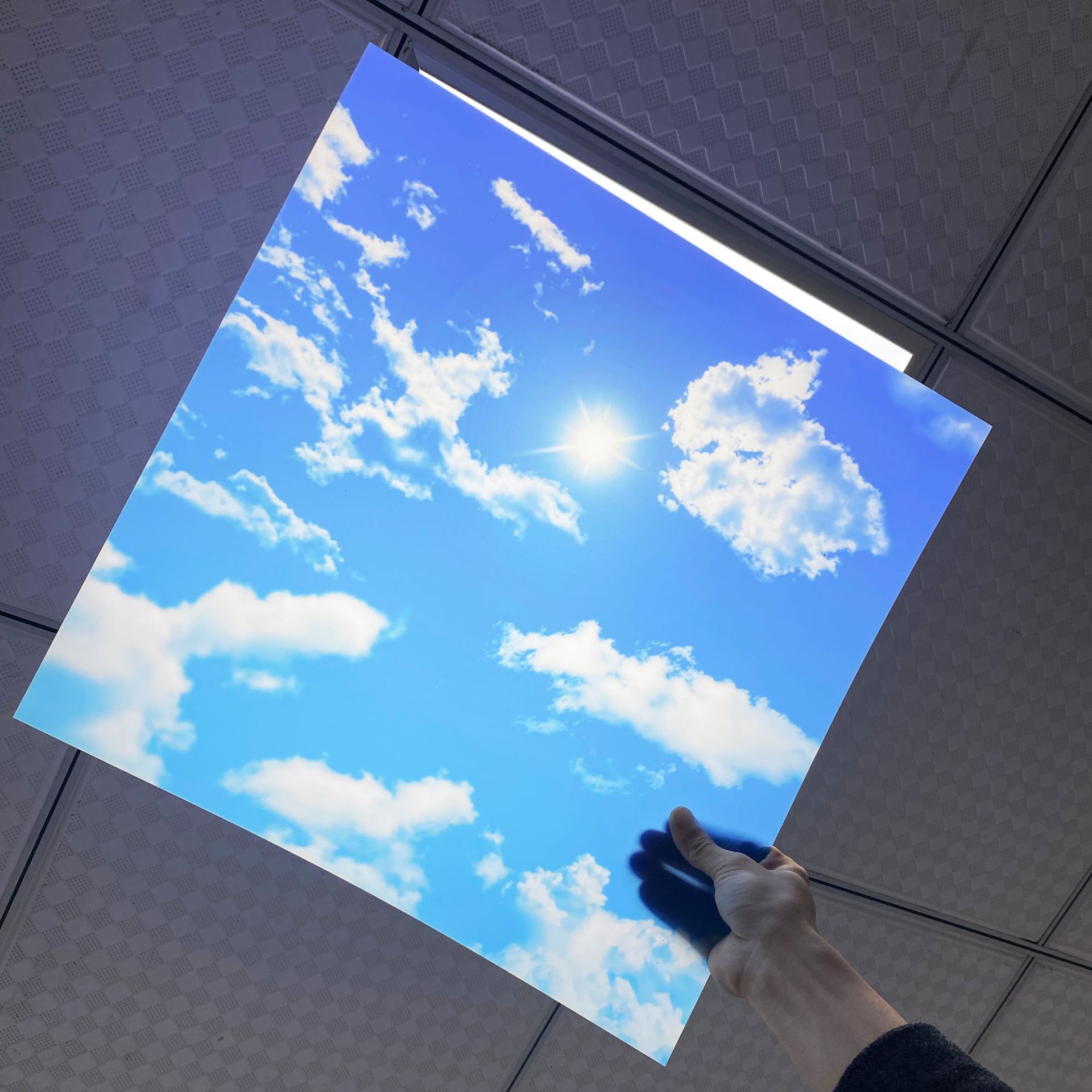 UV彩印蓝天白云PC扩散板吊顶天花墙面幕墙艺术造型1.2*600*600MM