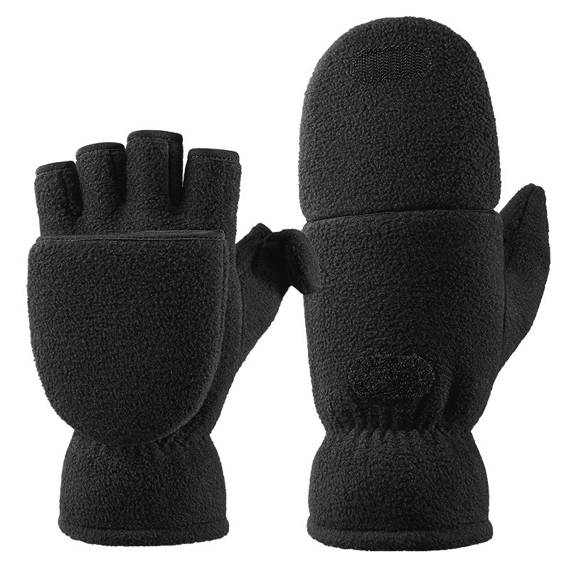 暖かい手袋男性女性ポーラーフリースクラムシェル手袋ハーフフィンガーライティングテイクアウトサイクリングカップル写真撮影冬手袋