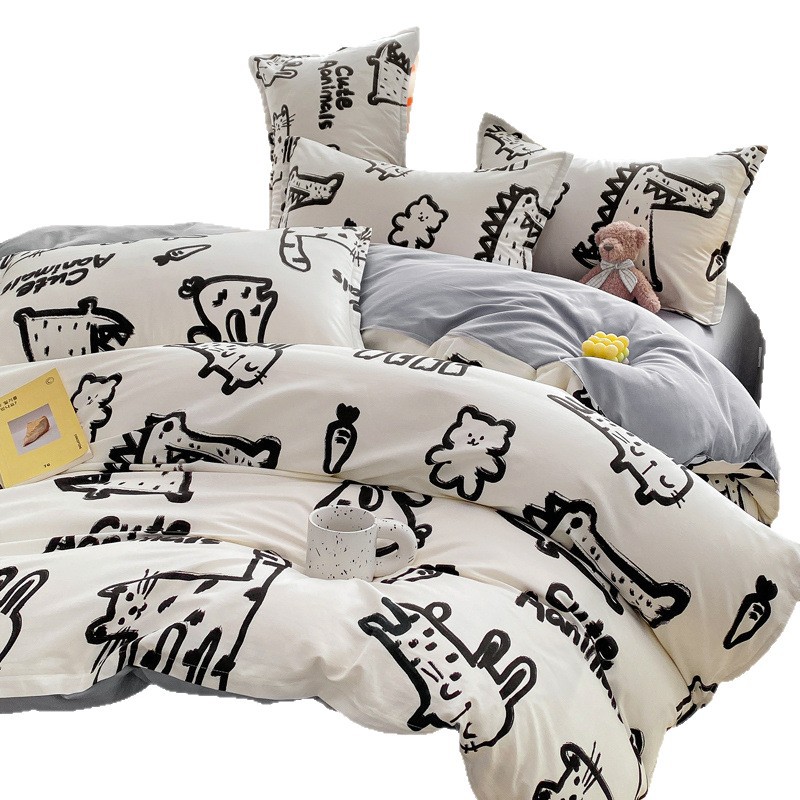 Funda de edredón de algodón puro de una sola pieza dormitorio de estudiantes individual 150x200 funda de edredón ampliada 180x220 doble funda individual