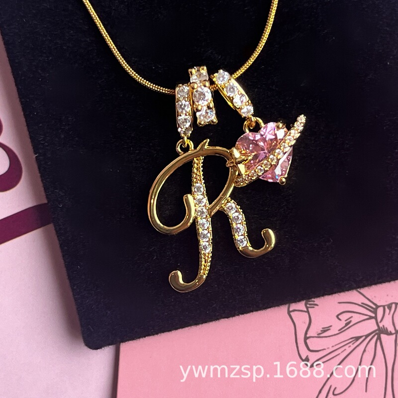Cross-Border Popular Dopamine Letter Necklace, Alloy Material, Stainless Steel Chain, Color-Preserving High-Quality Letter Necklace Set