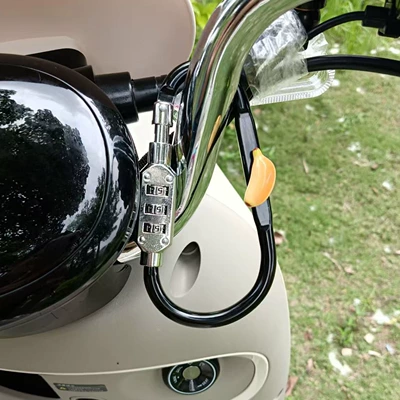 Bike Anti-Theft Lock Basket — Helmet lock - large-black-glossy-banana