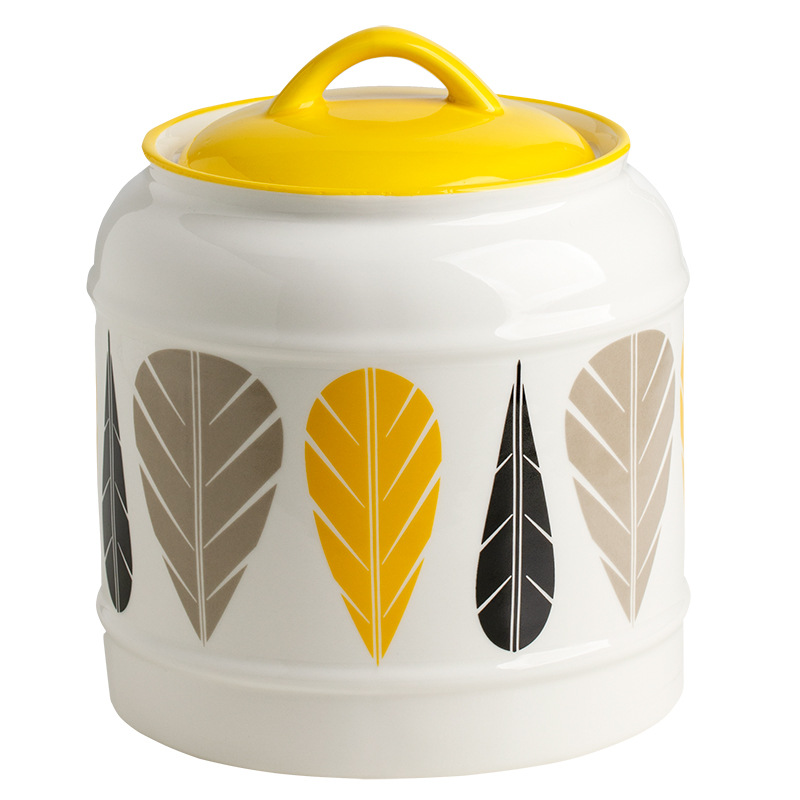 Cocina de cerámica transfronteriza latas selladas latas de almacenamiento de té leche en polvo café aperitivos Chili manteca de cerdo adornos sellados