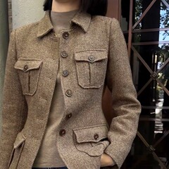 高級感超綺麗カジュアル復古風毛です。工装風高級スーツコート上着レトロ工装融合