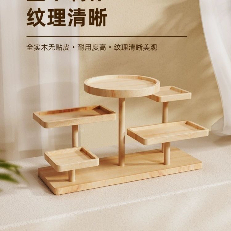 摆摊展示架阶梯实木创意饰品摆件陈列架收纳多肉收纳架盲盒玩偶玩|undefined