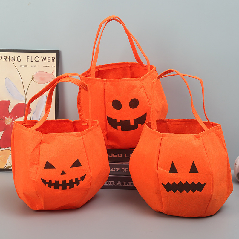 Bolsa de dulces de Halloween portátil bolsas de calabaza tridimensionales para niños regalos props de fiesta de fantasmas brujas transfronterizas props de fiesta de fantasmas