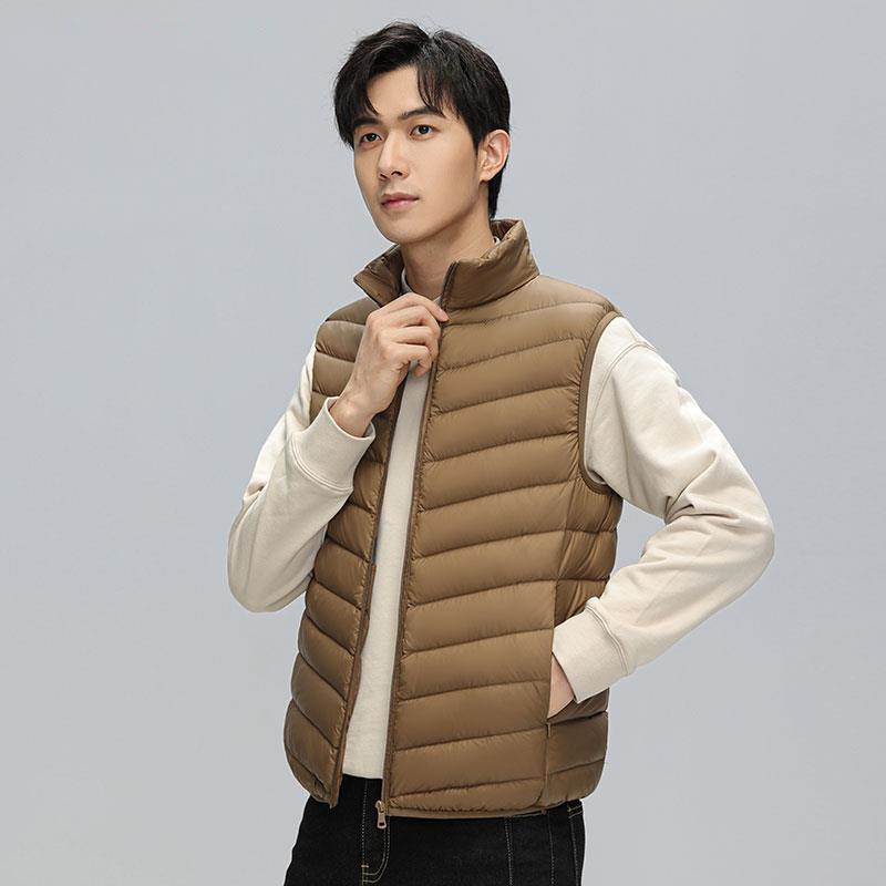 Down Vest Men's High-end 90 White Duck Down Fashion Casual Outer Wear Lightweight Down Jacket Vest Design Sense Down Vest Men's High-end 90 White Duck Down Fashion Casual Outer Wear Lightweight Down Jacket Vest Design Sense