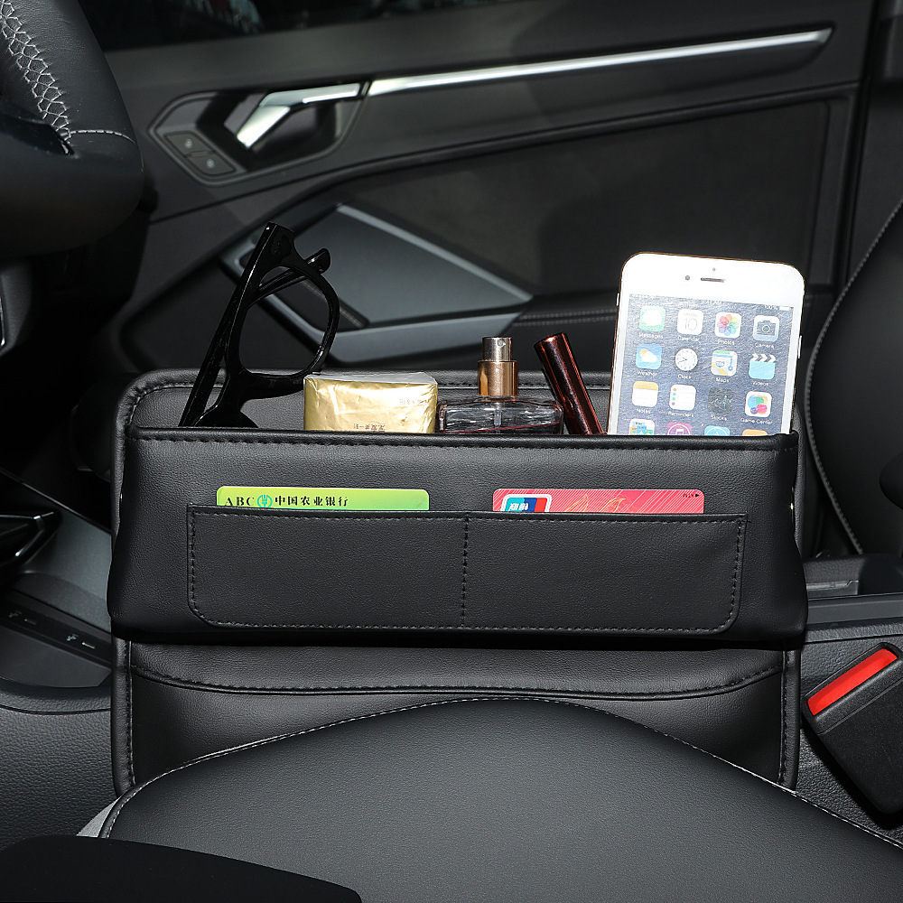 跨境车载多功能卡包收纳盒汽车座椅缝隙储物包车内中控夹缝置物箱