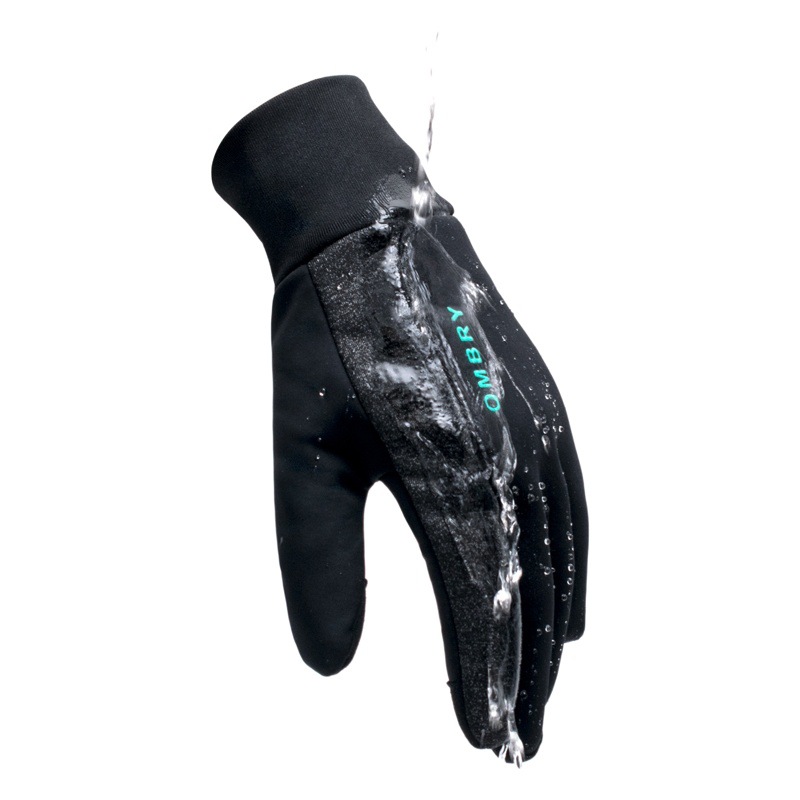 Transfronterizo fabricantes negro ciclismo al aire libre guantes térmicos a prueba de viento antideslizante guantes de bicicleta unisex carretera