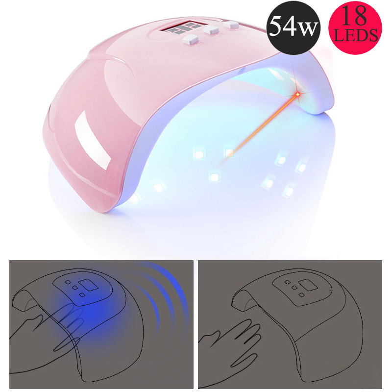 Lámpara UV 54W de Inducción Inteligente｜Secador de Uñas con Temporizador USB
