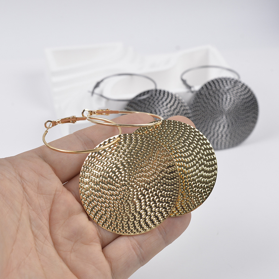 Elegante Retro Ohrstecker Rund Minimalistisch Persönlichkeitsstil_voghion.com