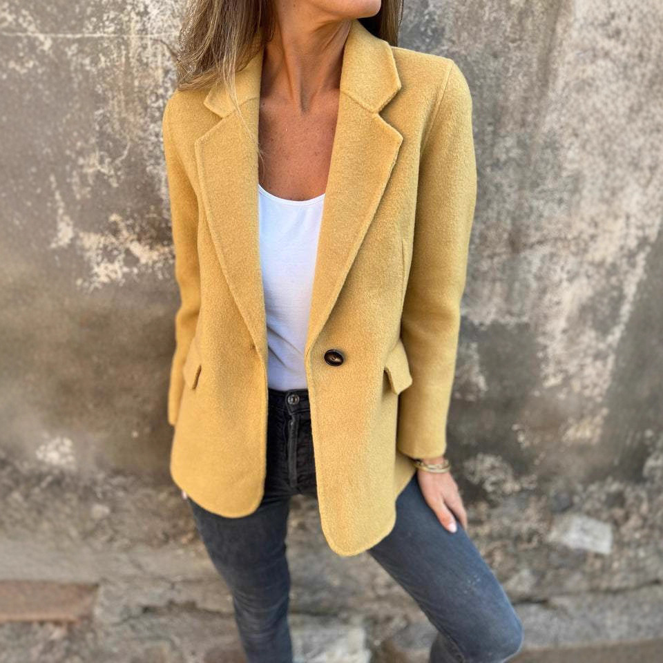 Abrigo de lana para mujer con botones y cuello para invierno_voghion.com