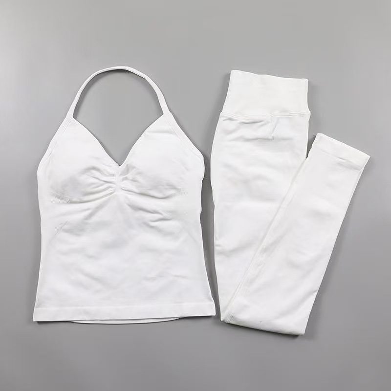 AliExpress venta caliente DFYNE nuevo fitness yoga traje deportivo chaleco halter sujetador pantalones cortos traje mujer