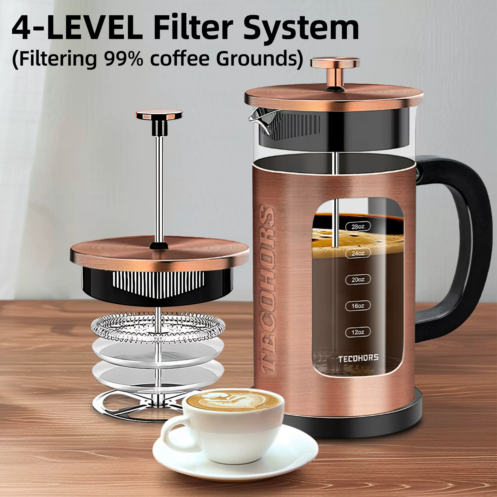 定制玻璃法压壶 咖啡壶 手冲咖啡套装壶 冲泡壶器具过滤壶 养生壶