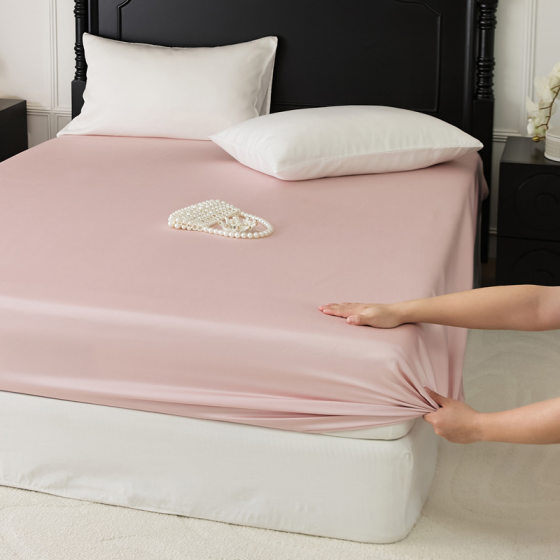 2025 New Lyocell Tencel Bed Cover Single Piece Summer Solid Color Ice Silk Bed Cover All-inclusive Plus Pillowcase Nantong