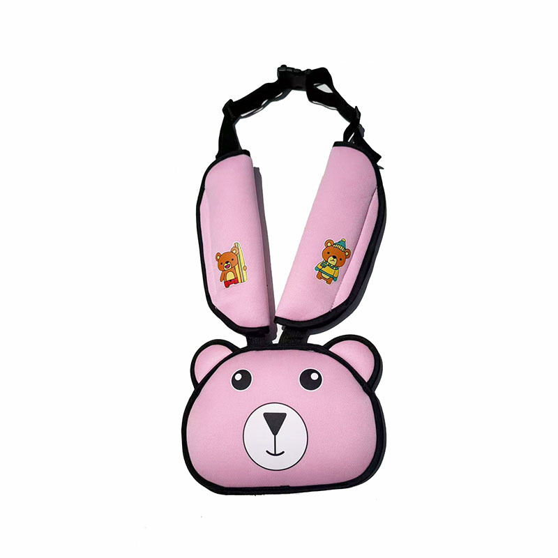Bear Head Auxiliary Safety Belt Limiter Holder Car Kids Safety Belt Adjustment Anti-Stranglehold Shoulder Protector
