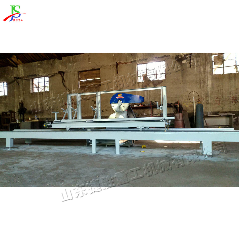 Máquina automática de corte de madera dura de material corto superior e inferior sierra de corte de madera redonda de hoja única máquina de segmentación de madera de riel de guía lineal