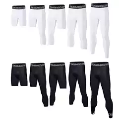 All-Season Men's Outdoor Fitness Running Compression Capri Pants Quick-Dry Tight Base Layer Leggings for Basketball Soccer