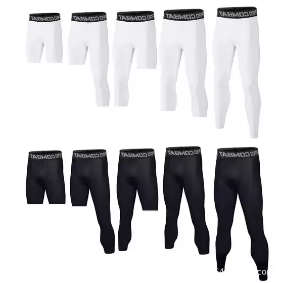 All-Season Men's Outdoor Fitness Running Compression Capri Pants Quick-Dry Tight Base Layer Leggings for Basketball Soccer