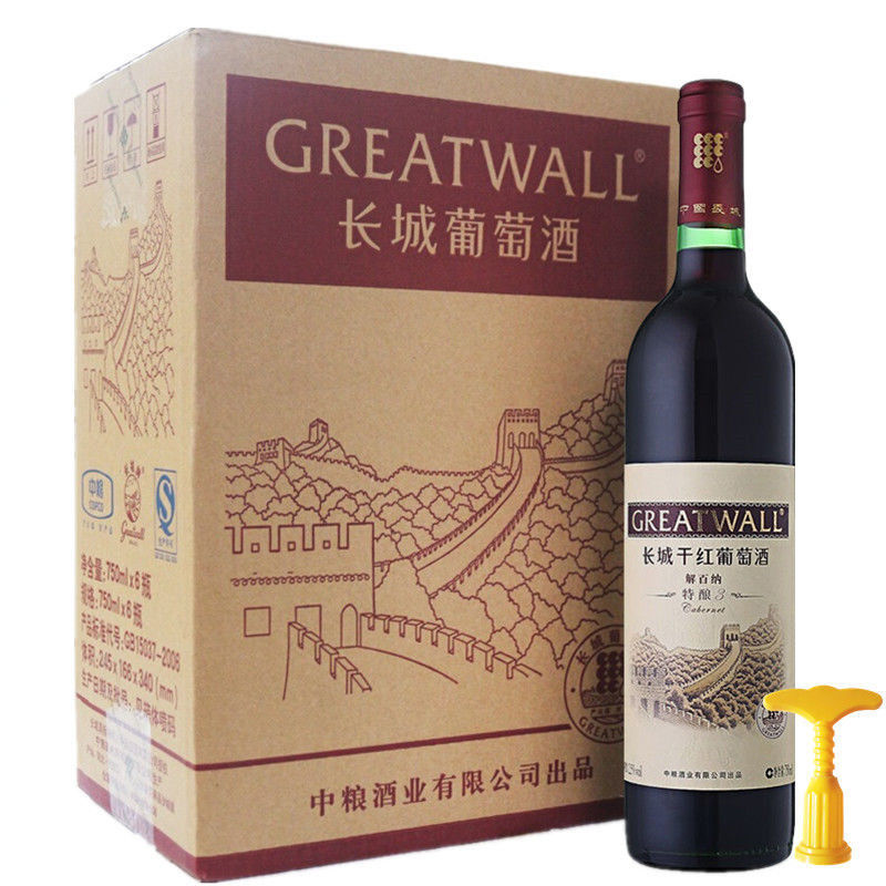 京东快递 中粮红酒长城特酿3解百纳干红葡萄酒 750ml6瓶装精选级