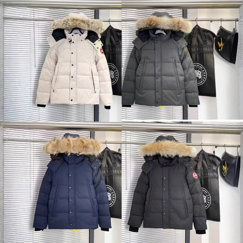 Cross-Border High-End Correct Version Mid-Length Large Goose Large Pocket Men's and Women's Parka Hooded Thickened Warm Windproof Jacket