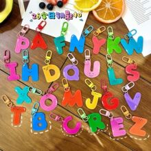 可爱ins糖果26英文字母钥匙扣卡通亚克力包包挂件创意情侣