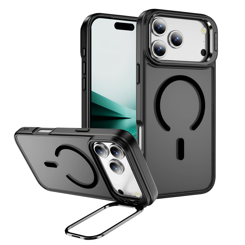 Appleのスマホケースに適しています。軽くて高級感のある肌触り、磁気吸着式の隠しレンズホルダー付きiPhone17pro用スマホケース。|undefined