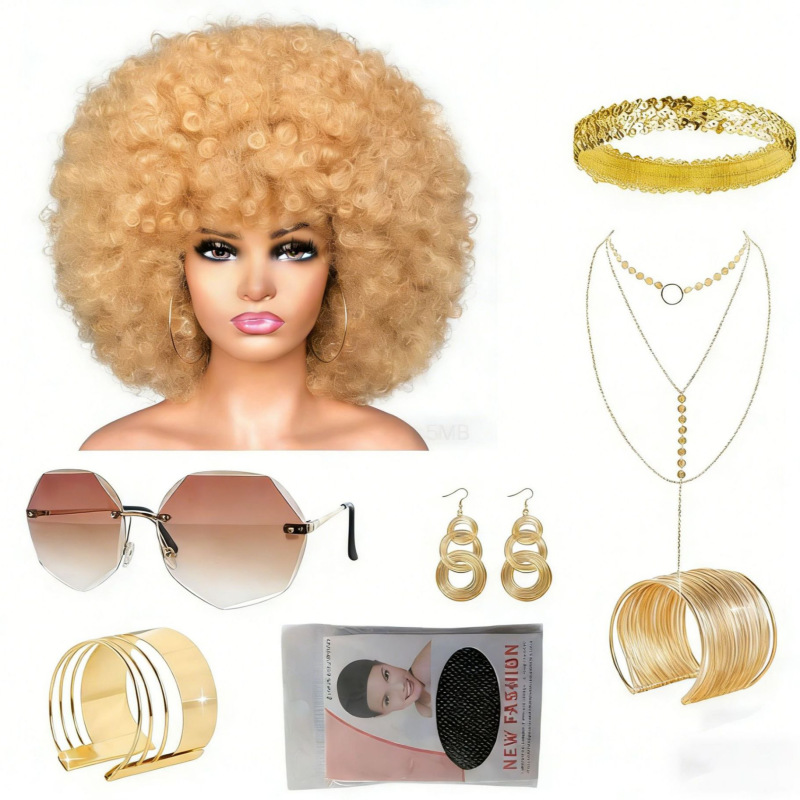 Classic Boss-Style Wig, Retro Gentleman Vibe Styling Set, Headgear in Stock for Immediate Delivery