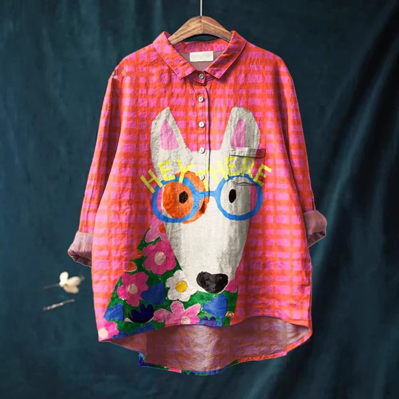 25 New Amazon Shirts for Women, European and American Cross-Border Casual Long-Sleeved Shirts, Animal Print Hawaiian Long-Sleeved Shirts 25 New Amazon Shirts for Women, European and American Cross-Border Casual Long-Sleeved Shirts, Animal Print Hawaiian Long-Sleeved Shirts