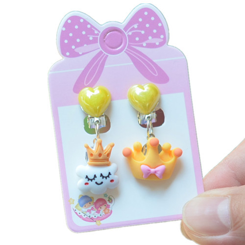 Cute Animal Rainbow Heart Shape Plastic Stoving Varnish Kid's Ear Clips 1 Pair display picture 37