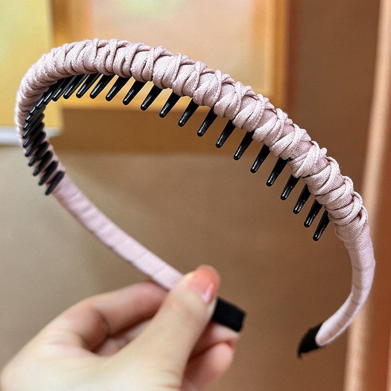 新しいレトロなラインストーンツイストヘッドバンド、ハイエンドでエレガントなヘッドバンド、ヘアピン、女性用インターネットセレブスタイルのつば広ヘアプレス洗顔フープ|undefined