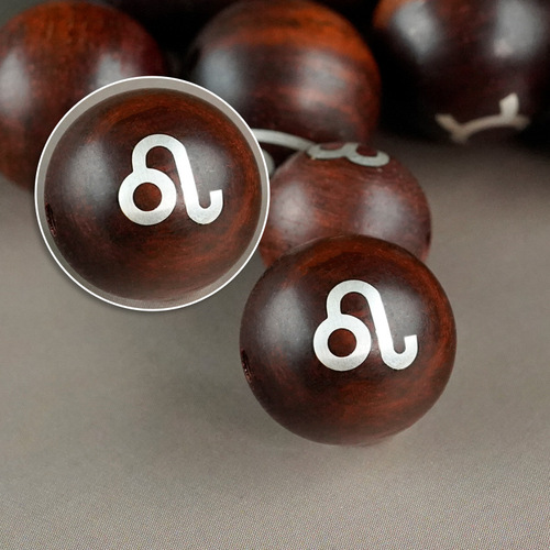 Bloodwood Silver Bead Zodiac Bracelet Accessory Purple Sandalwood Inlaid Personality DIY Bead Scatter Beads Splice