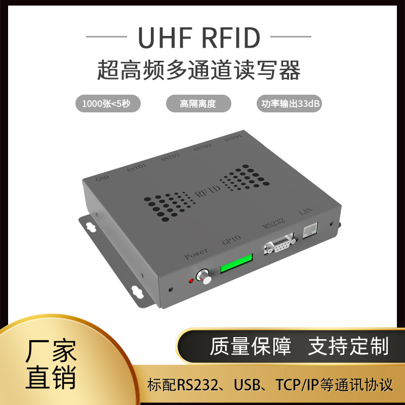 RFID超高频多通道模块读写模块 UHF射频识别R2000八通道读写模组