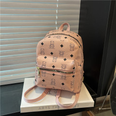 卸売りクロスボーダー女性バッグ旅行新型ファッションレトロ熊プリントランドセル大容量学生カバン