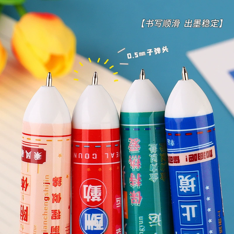Creative multicoloured rollerball pen for students, ballpoint pen, 10 colors