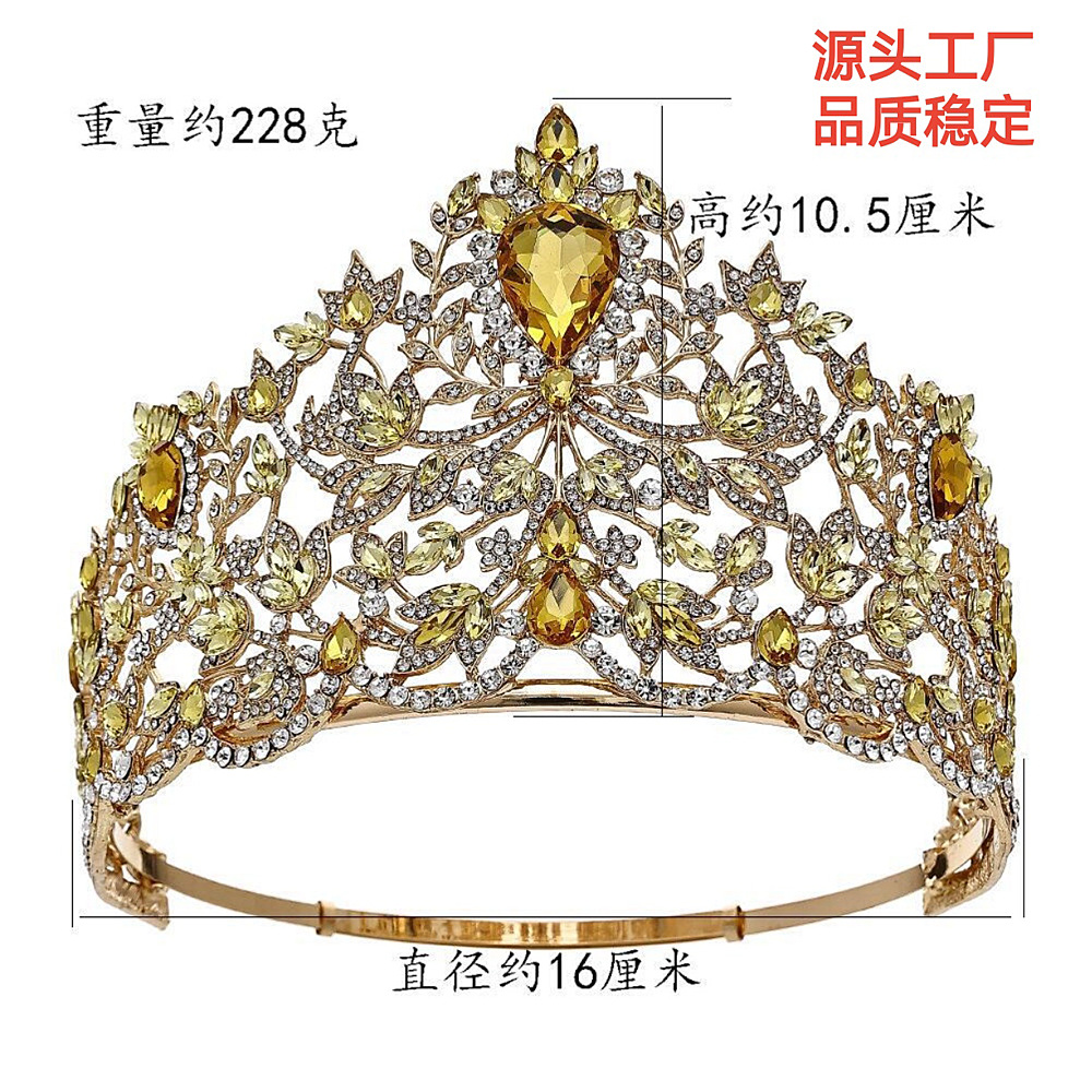 Miss Mundo Europa y Estados Unidos ganadora de la corona de la corona de la novia ajustable barroco image 3