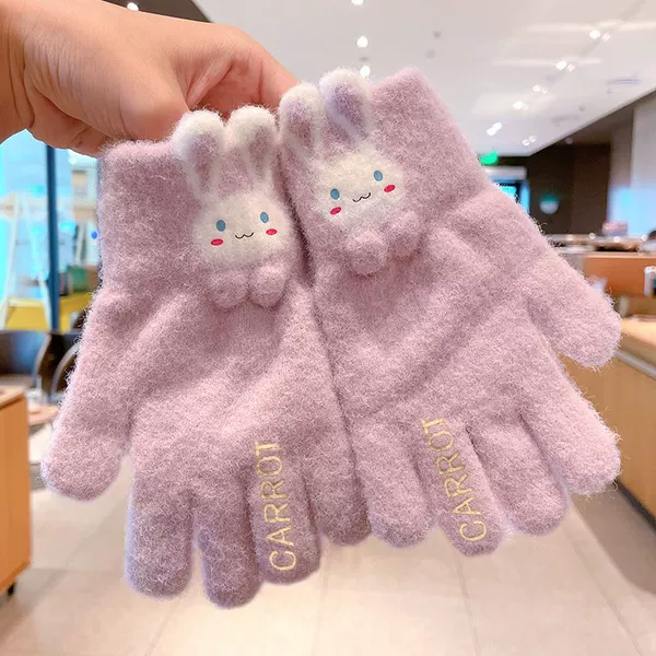 \4-8 years old/super cute purple bunny with vertical ears and full fingers