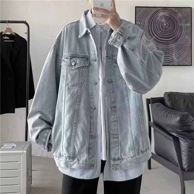 oversize Workwear Denim Jacket Jacket Men's New Arrival Loose Fashionable Brand High Street Plumpkin Handsome Top for Autumn 2024 oversize Workwear Denim Jacket Jacket Men's New Arrival Loose Fashionable Brand High Street Plumpkin Handsome Top for Autumn 2024