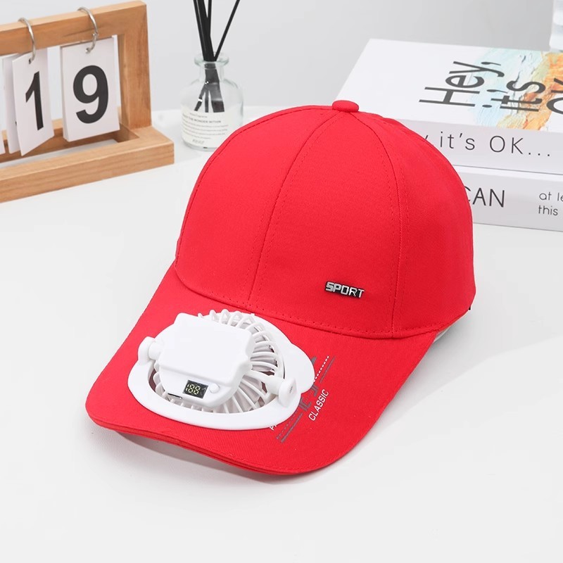 夏の新しいデジタルディスプレイ USB 充電式ファンレター野球帽サンシェード日焼け止め男性と女性のアヒルの舌旅行釣り|undefined
