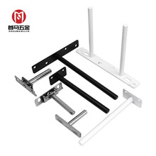 黑色暗藏式板托杆单层隔板层板托 型隐形木板支架墙壁固定托架件