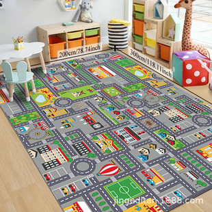 hopscotch cartoon track carpet cross-border temu early education kindergarten traffic flying chess floor mat living room